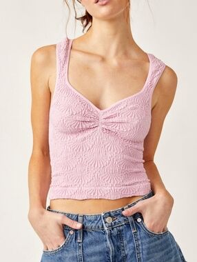 Free People Love Letter Bubblegum Pink Tank Top NWOT